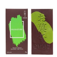 Шоколад темный и белый с чаем матча Okasi Signature 61%, 85 гр