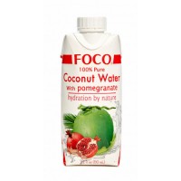 Кокосовая вода Foco 100% с соком граната 330 мл